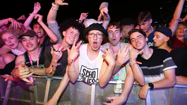 Schoolies partying in Surfers Paradise last year. Picture: AAP Image/Richard Gosling