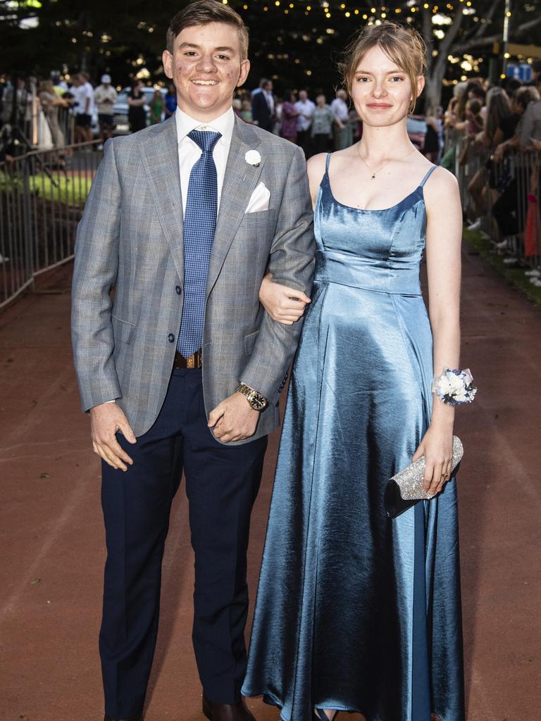 Noah Hill and partner Quinn Holt at St Mary's College formal at Picnic Point, Friday, March 24, 2023. Picture: Kevin Farmer