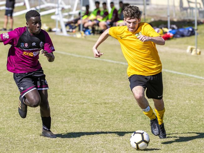 Jack Edmond in the Queensland Schools Premier League Football match between Marsden and Corinda at Darra, Thursday, July 30, 2020 - Picture: Richard Walker