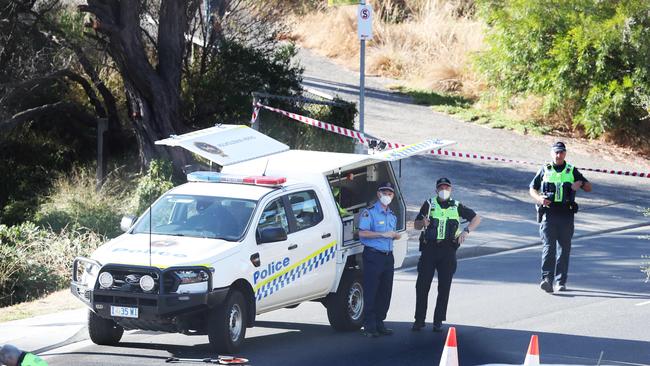 Cyclist fatality on Osborne Esplanade Kingston Beach. Picture: Nikki Davis-Jones