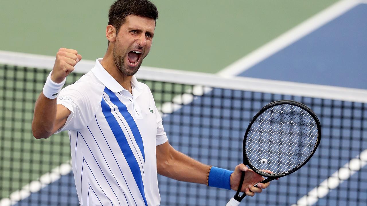 Novak Djokovic powered his way to victory. (Photo by Matthew Stockman/Getty Images)