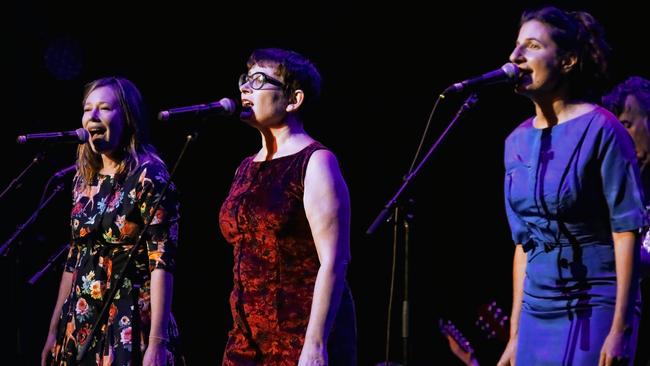 Amanda Brown with Jodi and Trish of Clouds. Picture: Prudence Upton