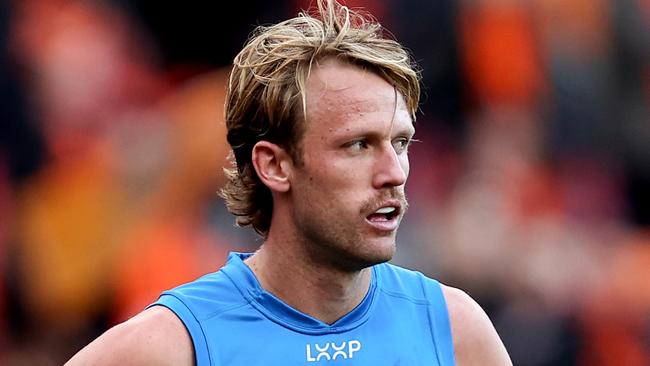 SYDNEY, AUSTRALIA - JULY 20: Jack Lukosius of the Suns reacts at full-time during the round 19 AFL match between Greater Western Sydney Giants and Gold Coast Suns at ENGIE Stadium, on July 20, 2024, in Sydney, Australia. (Photo by Brendon Thorne/AFL Photos/via Getty Images)