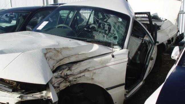 Eli Murn’s car after his 2004 crash. Picture: Supplied