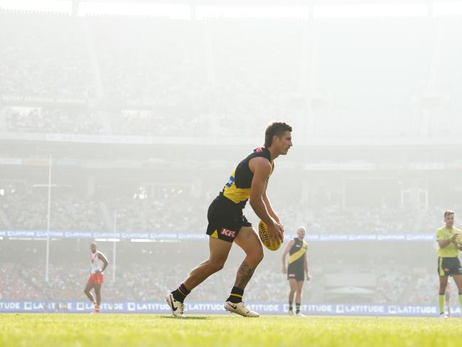 Liam Baker would be offered “the world” to stay in yellow and black if coach Adem Yze had his way. Picture: Michael Willson/AFL Photos via Getty Images.