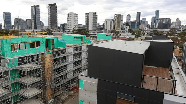 New apartments under construction in Melbourne. Picture: Ian Currie