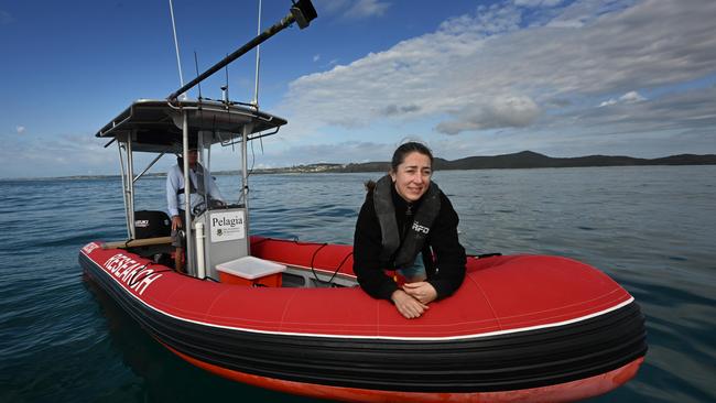 Marine scientist Rebecca Dunlop off the Sunshine Coast. Picture: Lyndon Mechielsen/The Australian