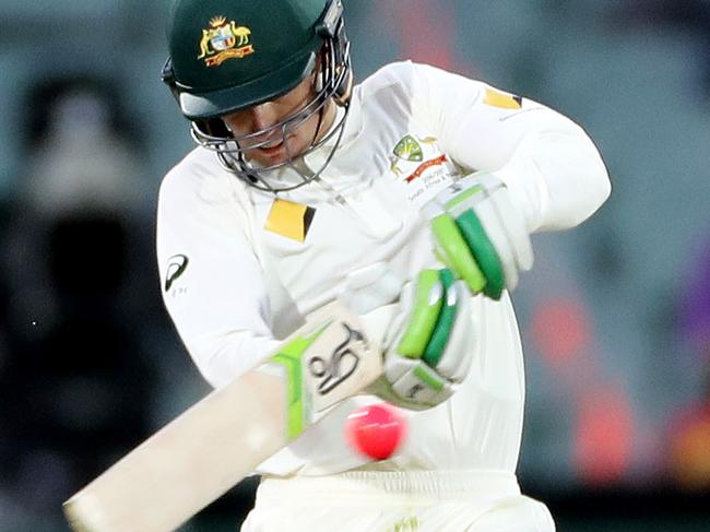 25/11/16 Peter Handscomb brings up his half century. Third Test between Australia and South Africa at the Adelaide Oval. photo Calum Robertson