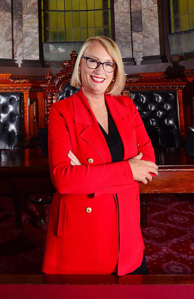 Lord Mayor Sally Capp at Melbourne Town Hall. Picture: Nicki Connolly