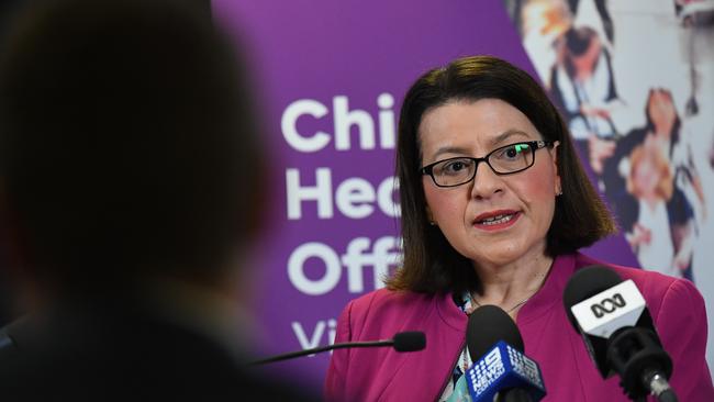 Minister for Health Jenny Mikakos said authorities won’t confirm which hospital the woman died in. Picture: James Ross/AAP