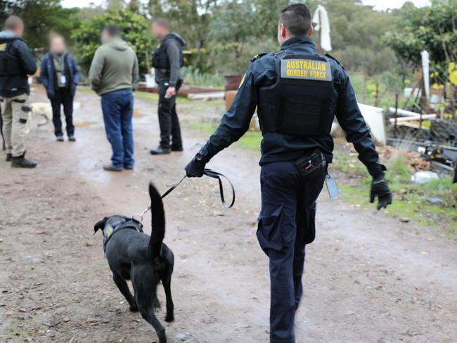 Border force raid a Broadford property. Picture: David Hurley