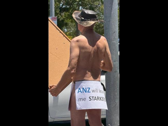 Nude protest in Brisbane against ANZ loan