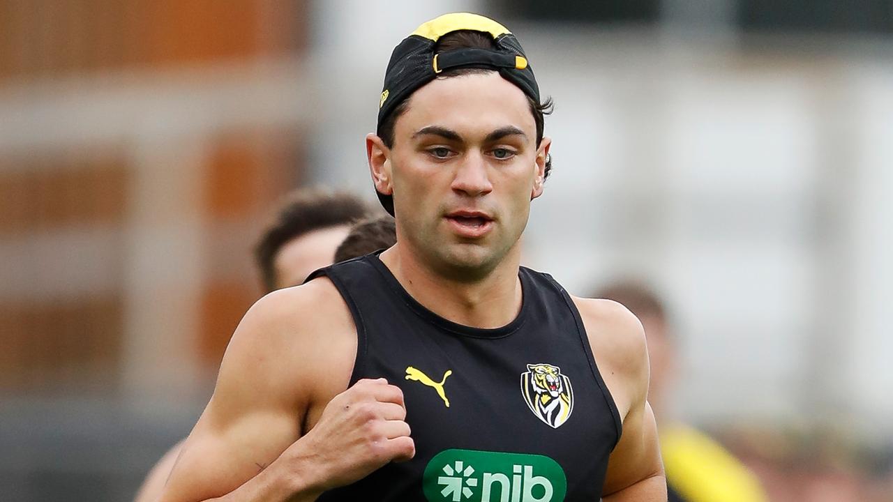 Tim Taranto won the time-trial on his first day at Richmond. Picture: Dylan Burns/AFL Photos via Getty Images