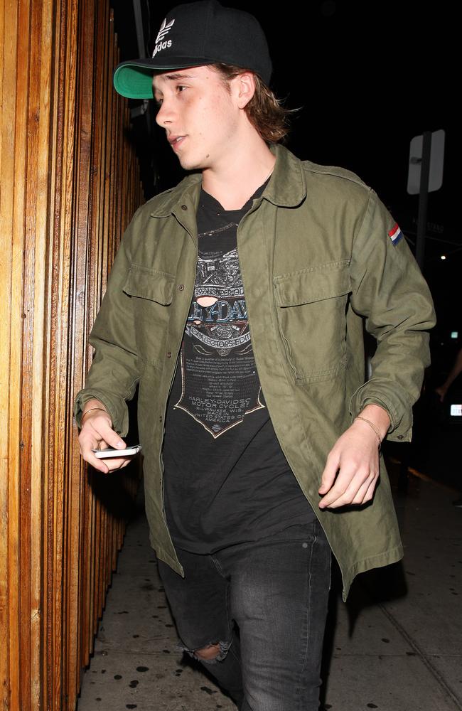 Brooklyn Beckham arrives at The Nice Guy Club in West Hollywood.