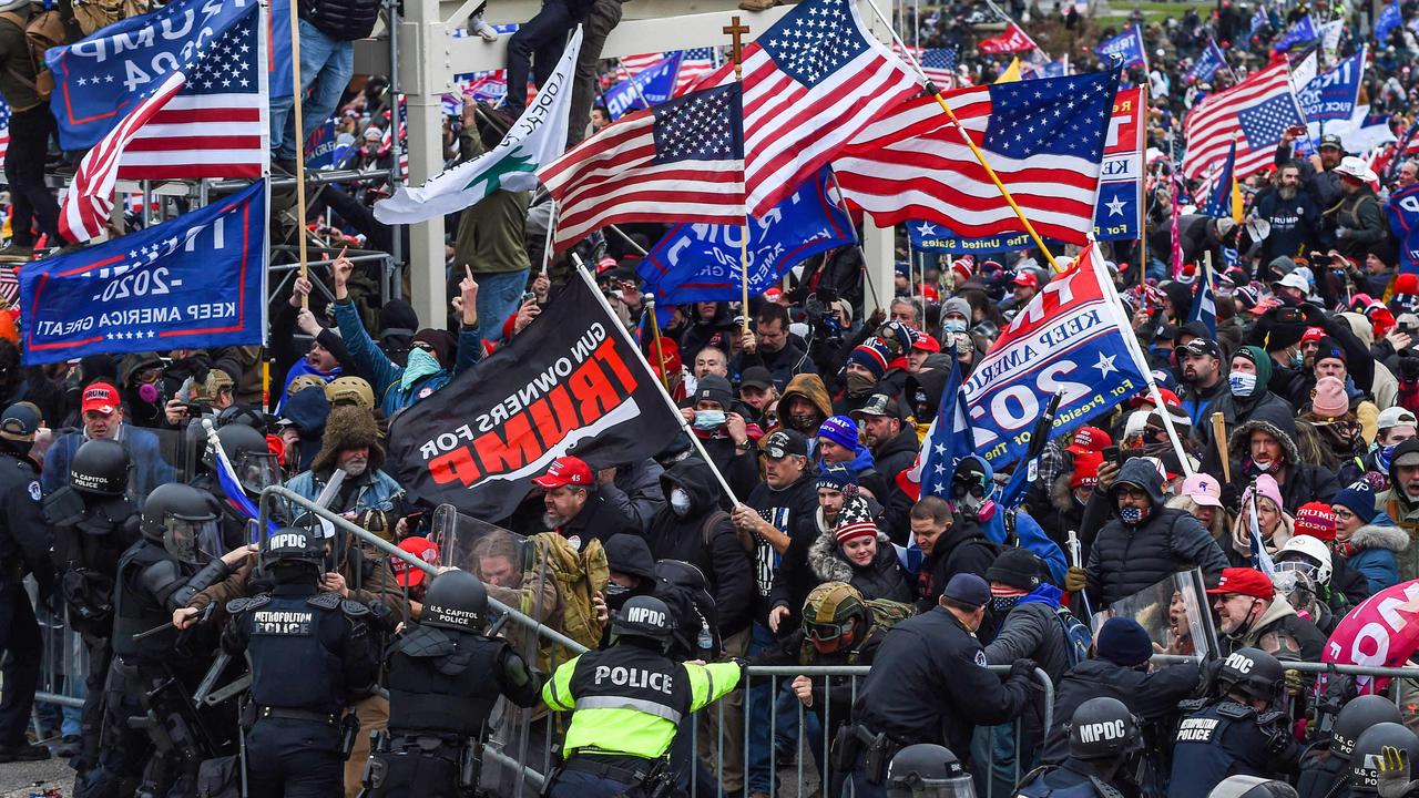 In this file photo taken on January 6, 2021, Trump supporters battle with police and security forces as they storm the US Capitol building in Washington, DC. Picture: Roberto Schmidt/AFP