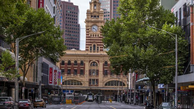 Melbourne was once again a ghost town on Valentine’s Day. Picture: Wayne Taylor/Getty Images