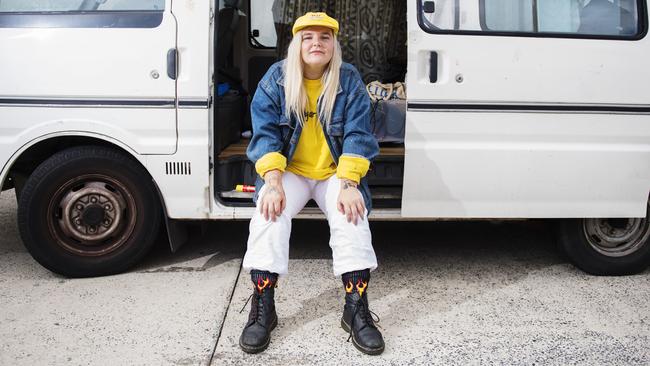 Byron Bay busker Tones And I has gone from busking on the streets to having millions of fans worldwide. Picture: Elise Derwin