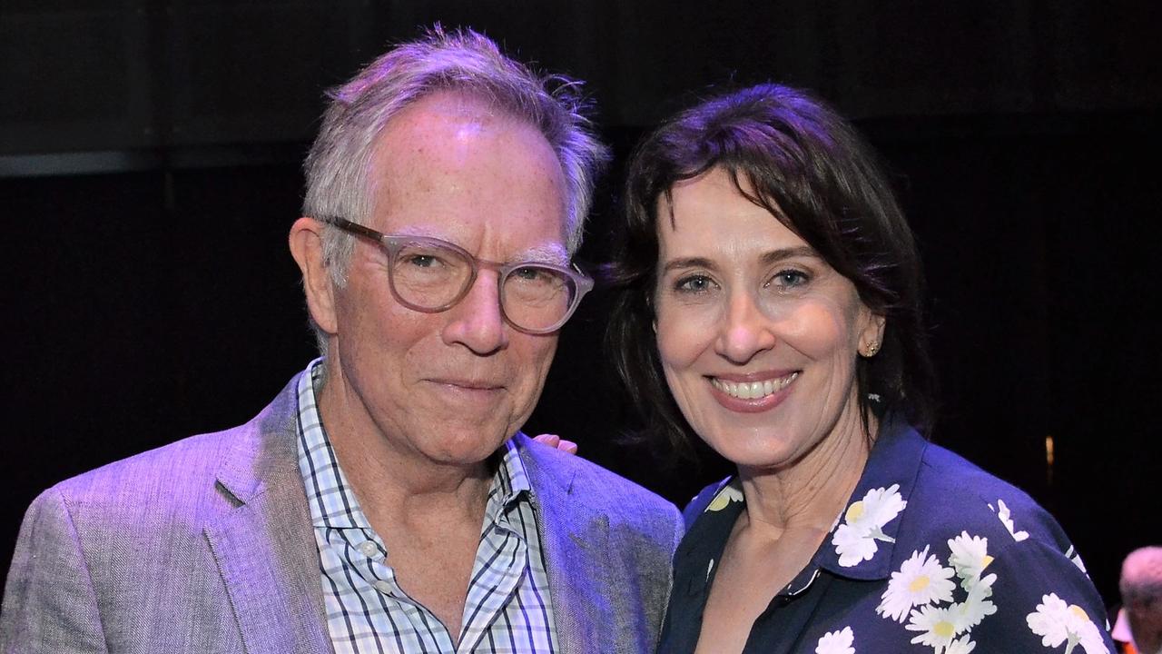 RMIT FactLab and RMIT-ABC Fact Check director Russell Skelton, with his partner, ABC Melbourne Mornings host Virginia Trioli. Picture: Fiona Byrne