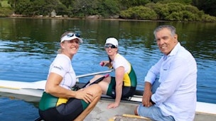 Julia Story (middle), Kathleen Hextell (left), and a local Canada Bay Councillor pictured practising. Picture: Supplied