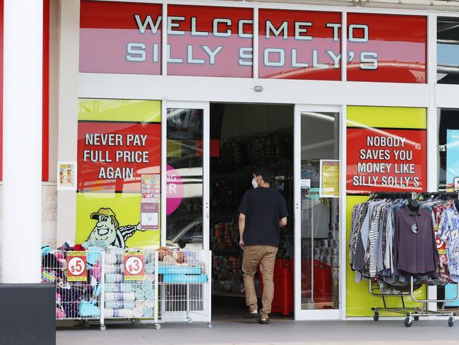 A customer heads in for a spot of shopping at Silly Sollys at Maroochydore.