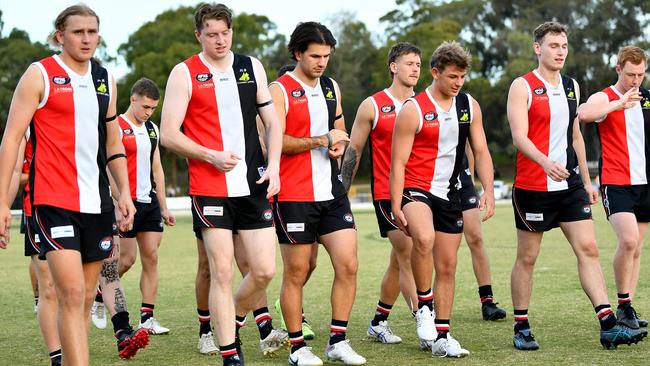 Watsonia players walk off the field the Round 4 loss to Panton Hill. Picture: Josh Chadwick