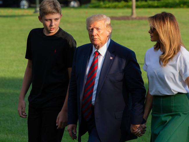 Donald, Melania and Barron Trump all tested positive to coronavirus. Picture: AFP