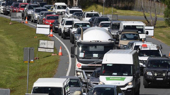 Truck drivers crossing the Queensland border will be encouraged to be tested for the virus every seven days. Picture: NCA NewsWire / Steve Holland