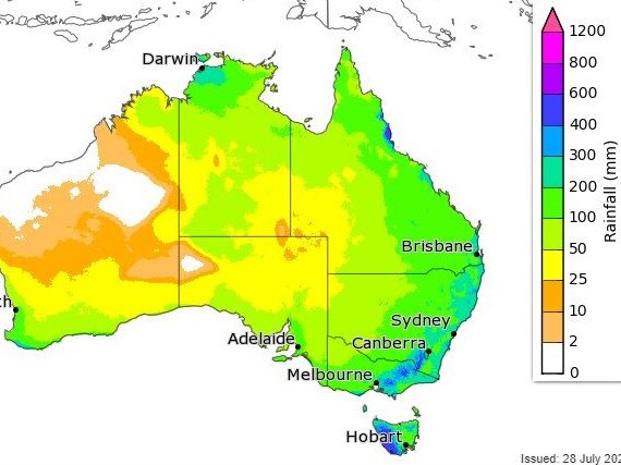 Rainfall could exceed 400mm in parts of Queensland between September and November this year.