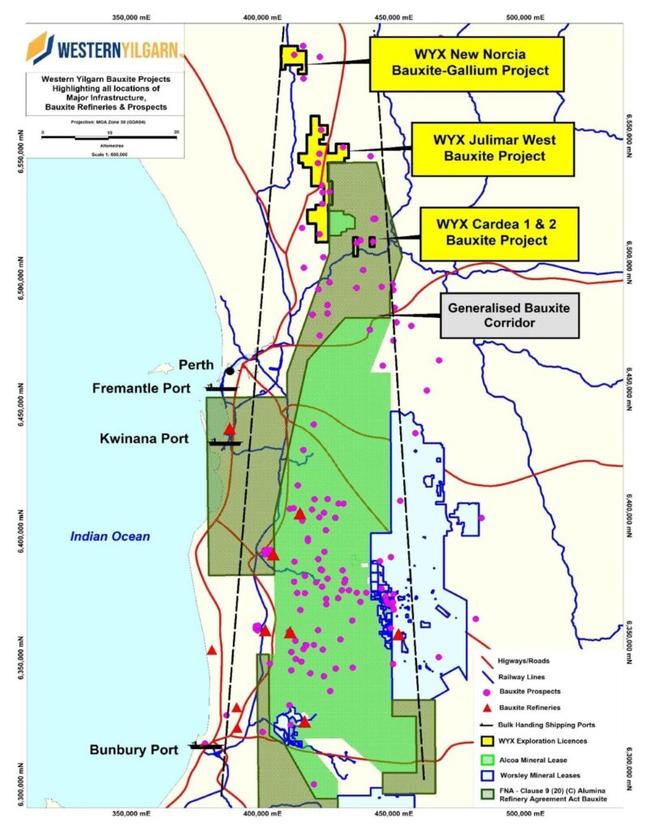 Map showing the Cardea 1 & 2 projects area with nearby major infrastructure. Image: WYX