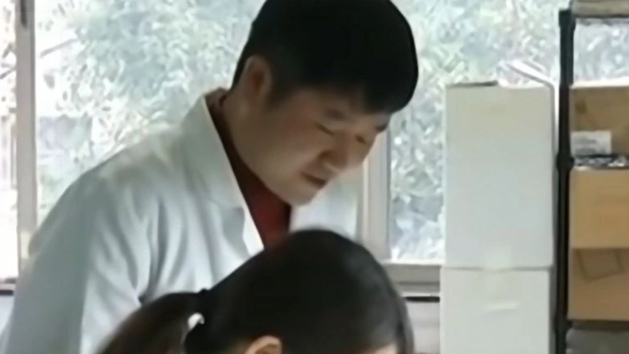 Ben Hu, pictured in 2017 footage inside a lab at the Wuhan Institute of Virology, has been identified as Covid’s alleged ‘patient zero’. Picture: CCTV13