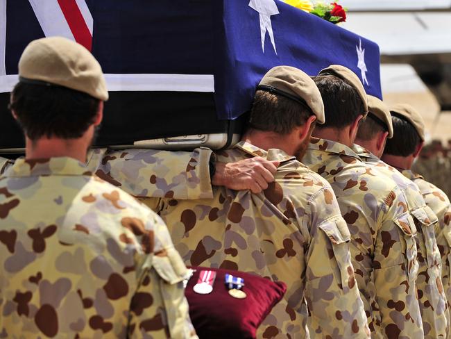 20100816adf8115142_325.JPGPhotographer: LS Paul BerryCaption:Bearer party for Trooper Jason Brown carry him onto the RAAF C-130 Hercules, flanked by members of Special Operations Task Group and other Coalition soldiers.Mid Caption:Trooper Jason Brown departed Afghanistan yesterday (16 APRIL) after a memorial service and ramp ceremony at the Multi National Base, Tarin Kowt.The SAS trooper was killed in action on 13 AUG 10 while conducting disruption operations with the Special Operations Task Group (SOTG) and partnered Afghan security forces against the Taliban in northern Kandahar.Tpr Brown�s SOTG comrades paid tribute to the career soldier who was known for his intense loyalty to his mates, ability to make anyone laugh and pride at being a member of the Special Air Service Regiment.Following a memorial attended by members of SOTG, Combined Team Uruzgan, Afghan Security Forces and other Coalition guests, Tpr Brown was borne on the shoulders of his mates to a RAAF C130 Hercules which carried him on the first leg of his journey home.Trooper Brown joined the Army on June 13, 2000 and following initial training, he was posted to the 1st Battalion Royal Australian Regiment. In 2004 he joined the 4th Battalion Royal Australian Regiment (Commando). On successful completion of the 2007 Selection Course, Trooper Brown became a member of the Special Air Service Regiment. This was his first tour to Afghanistan, although he had deployed previously on three occasions to East Timor.Trooper Brown has been awarded the Australian Active Service Medal with Clasp East Timor and Clasp ICAT, the Afghanistan Campaign Medal, the Australian Service Medal with Clasp Timor �Leste, the United Nations Medal with Ribbon UNTAET, the NATO ISAF Medal, the Australian Defence Medal and the Infantry Combat Badge. TPR Brown has also been awarded the Returned from Active Service Badge from an earlier deployment.