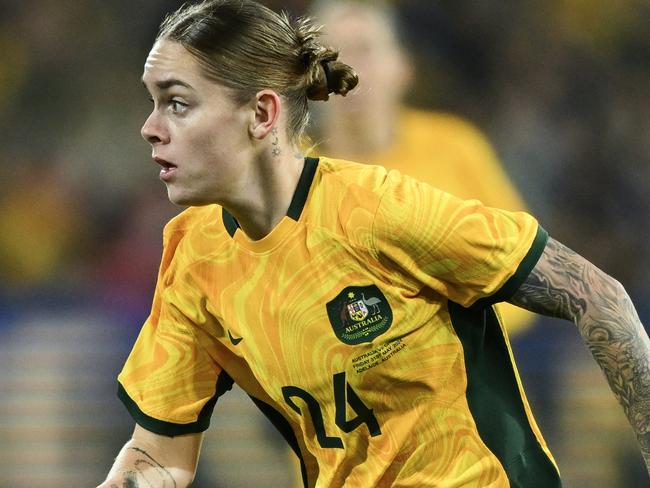 ADELAIDE, AUSTRALIA - MAY 31: Sharn Freier of Australia  during the international friendly match between Australia Matildas and China PR at Adelaide Oval on May 31, 2024 in Adelaide, Australia. (Photo by Mark Brake/Getty Images)