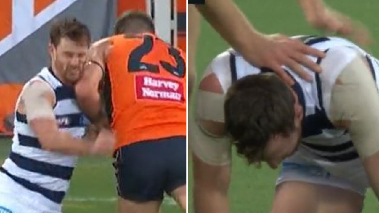Jed Bews has been concussed after a collision with Jesse Hogan.