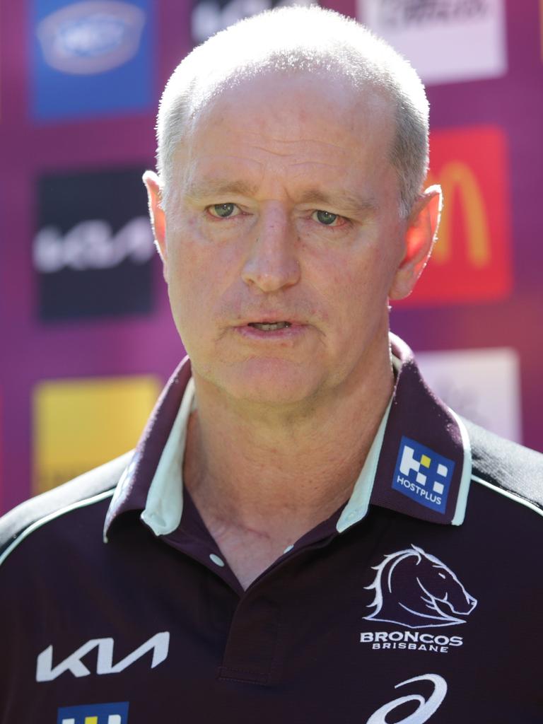 Brisbane coach Michael Maguire has reassured Broncos players and families they’re in safe hands. Picture: Christian Gilles / NewsWire