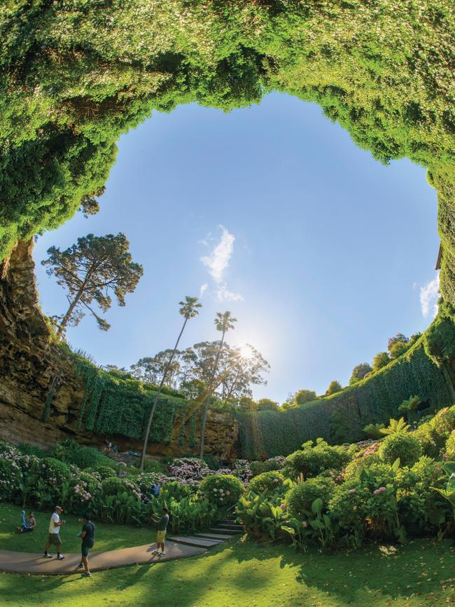 The spectacular sight of the Umpherston Sinkhole. Picture: SATC