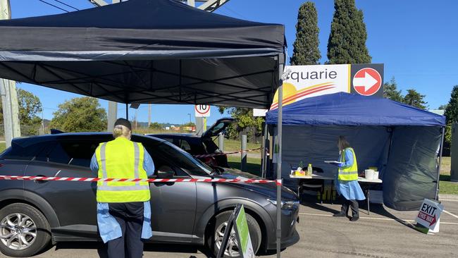 Drive through COVID-19 testing clinic, Club Macquarie, Argenton. Picture Amy Ziniak