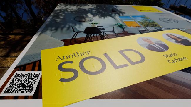 SYDNEY, AUSTRALIA - NewsWire Photos SEPTEMBER 14 2023. Generic housing & real estate house generics. Pic shows a sold sign for an apartment which went to auction in Drummoyne. Picture: NCA NewsWire / Max Mason-Hubers