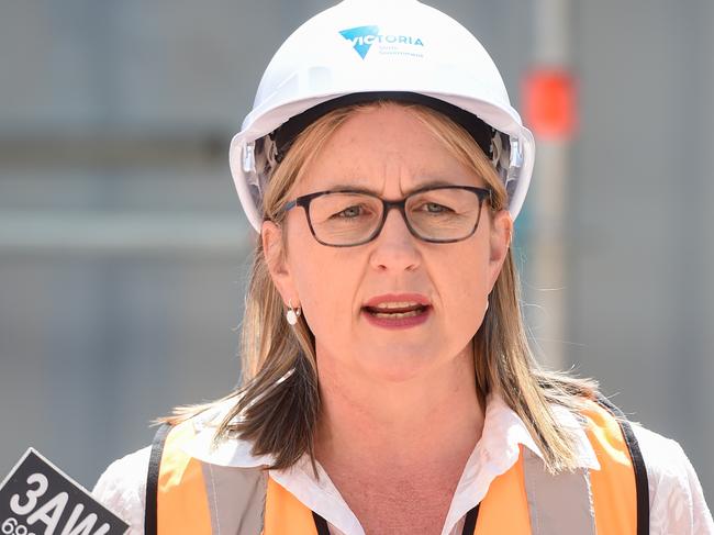 MELBOURNE. AUSTRALIA - NewsWire Photos DECEMBER 11, 2020. Victorian  Minister for Transport Infrastructure and Minister for the Suburban Rail Loop Jacinta Allan gave a press conference along side CEO of Rail Projects Victoria Evan Tattersall at the Arden Station construction site in North Melbourne. Picture : NCA NewsWire / Penny Stephens