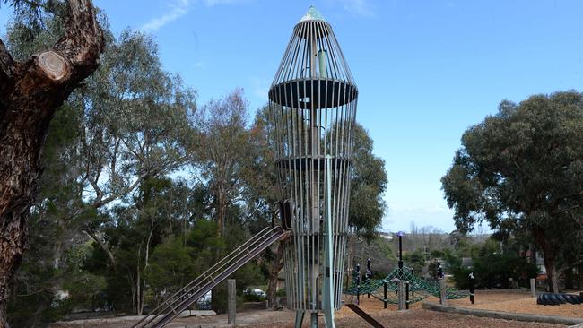 The rocket ship at Syndal South Primary School. Picture: Lawrence Pinder