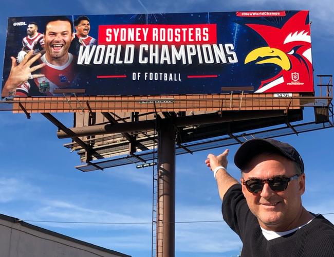 Sydney Roosters director Mark Fennessy in Atlanta for the Super Bowl. 