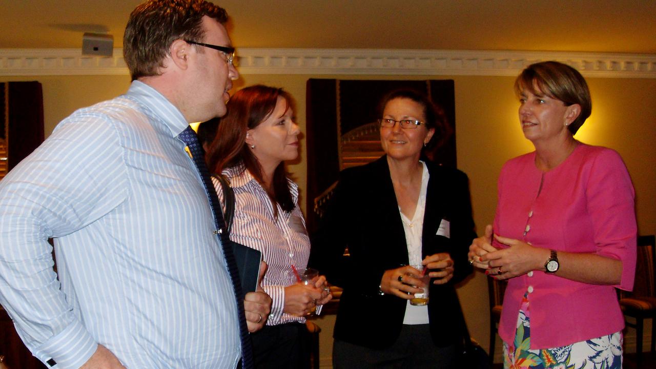 Queensland Premier Anna Bligh talking with business people and CQUniversity representatives at the final Capricorn Enterprise Leaders Forum luncheon at Kershaw House on December 6. Photo Kerri-Anne Mesner / The Morning Bulletin