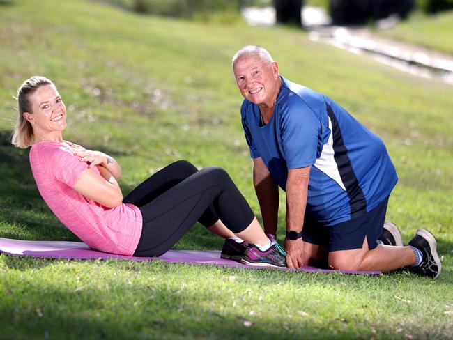 Gary Kitto and Leigh Kitto’s bond as father and daughter grew stronger being each other’s exercise buddy. Picture: Steve Pohlner