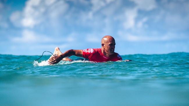 Kelly Slater during his heat at Manly on Thursday. 