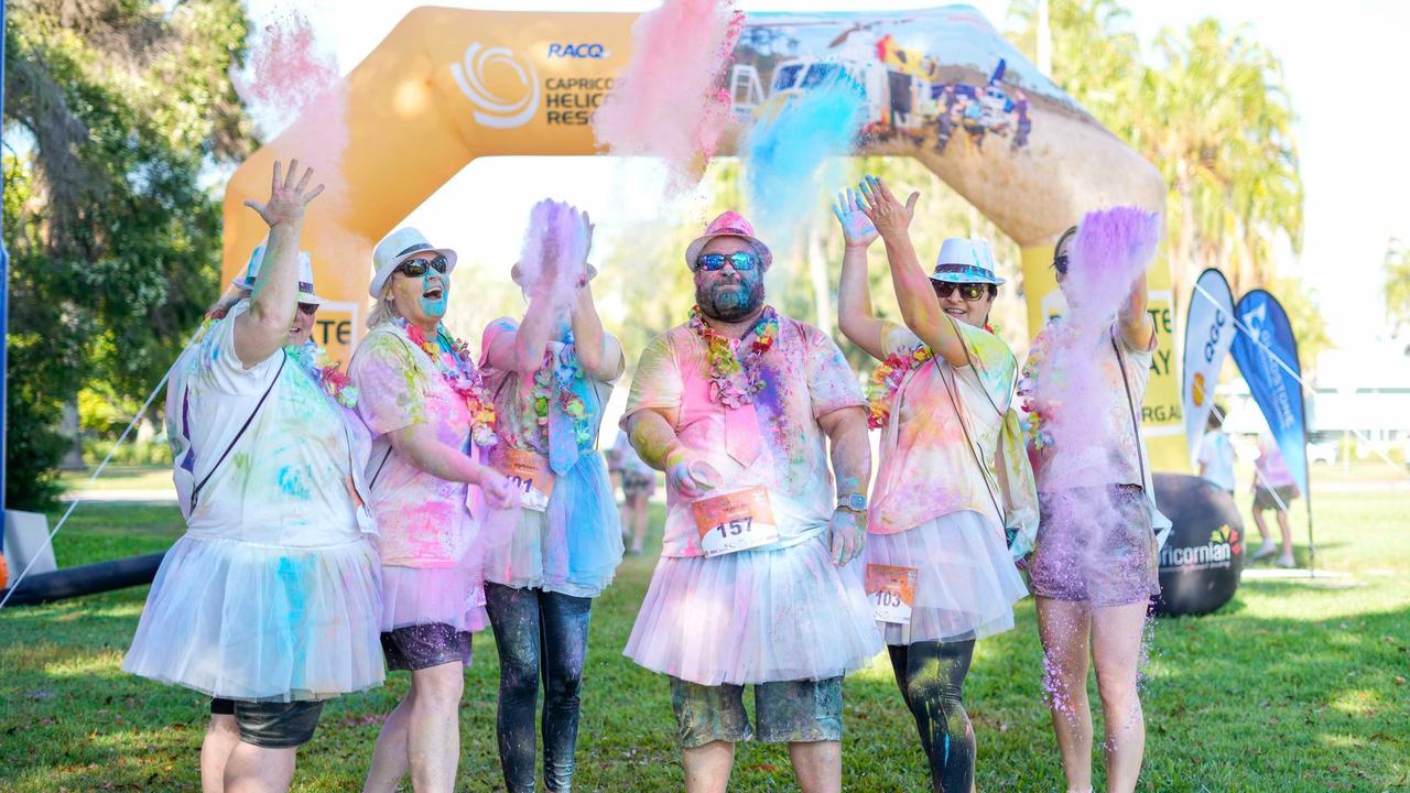 Photos from Cherryandjun Photography of the 2023 Gladstone Colour Me Capricorn fun run for the RACQ CapRescue.