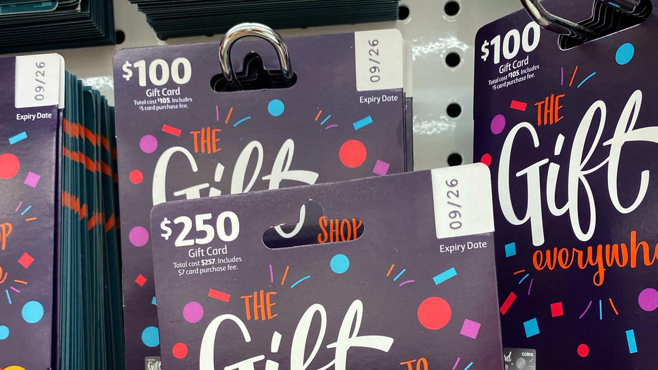 Coles will lower the price of its $100 and $250 Coles MasterCard gift cards by 10 per cent for a week. Picture: Supplied