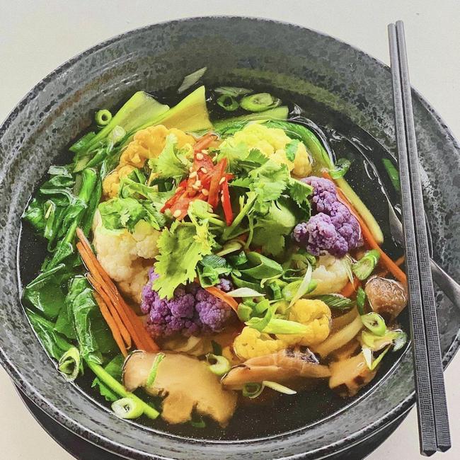 The vegan pho topped with veggies at Ming Ming's . Picture: Supplied