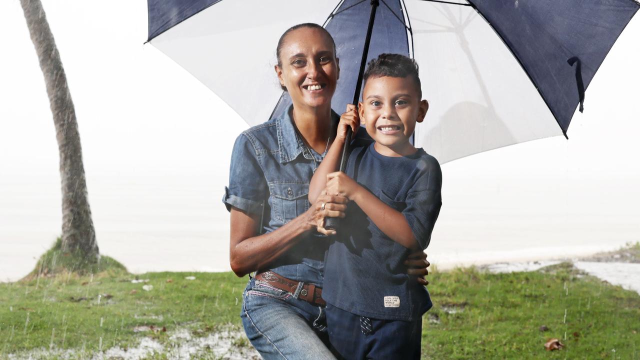 Treaty Council Worldwide have partnered with Korean-based marine company, HaejooX and traditional owners in northern Cape York and the Torres Strait on a major reef restoration project, set to start later this year. Meriam Ira Per Tribal Governing Council representative Maria Turpin is looking towards the future for her son Jack Turpin, 5, and her other children. Picture: Brendan Radke
