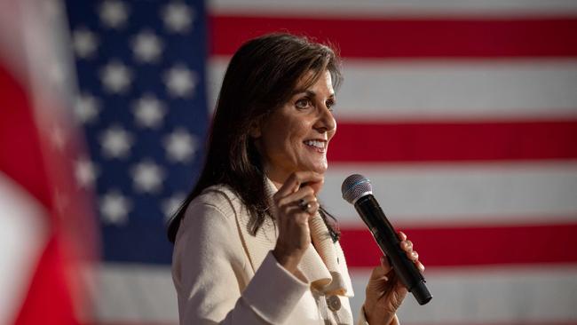 Imagine Nikki Haley does much better than expected in Iowa, from which the momentum would then be hers in the next state, New Hampshire. Picture: AFP