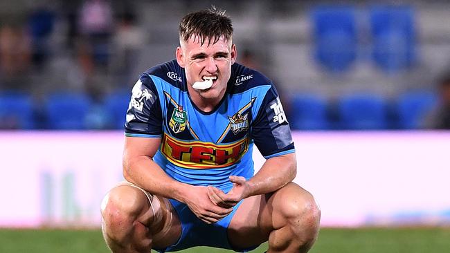 Titans fullback AJ Brimson is recovering from a shoulder operation. Picture: AAP