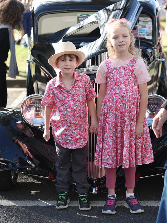 Artie, 5, and Gracie, 7, Jaques at Cooly Rocks On festival. Picture: Annette Dew